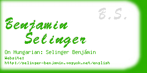 benjamin selinger business card